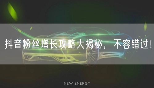 抖音粉丝增长攻略大揭秘,不容错过!