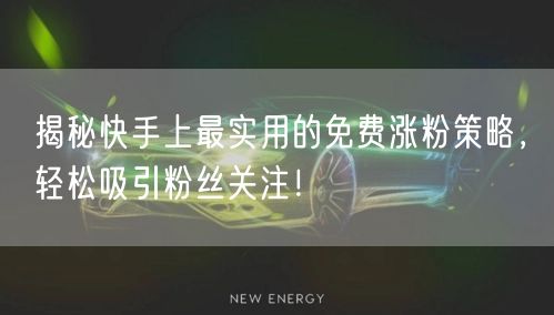 揭秘快手上最实用的免费涨粉策略,轻松吸引粉丝关注!