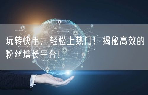 玩转快手，轻松上热门！揭秘高效的粉丝增长平台！