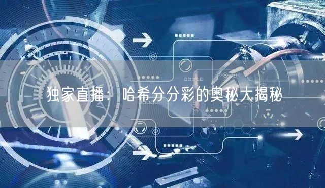 独家直播:哈希分分彩的奥秘大揭秘