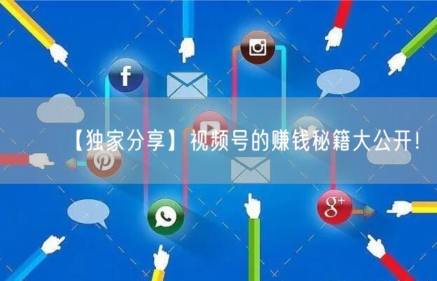 【独家分享】视频号的赚钱秘籍大公开!