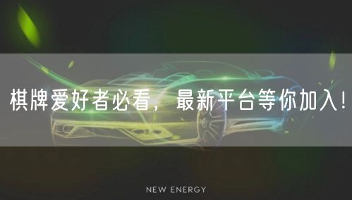 棋牌爱好者必看，最新平台等你加入！